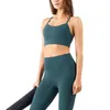 Yoga Outfit Esportes Sutiã Alto Impacto Acolchoado Thinal Strap Halter Halter Workout Underwear Crop Top Mulheres Ginásio Push-Up Colete Brawsiere HGC