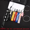 Nyckelringar 13 Färger Customizable Webbing Stickad Tyg Keychain Printable Pattern Skolbag Pendant Bil Key Ring Event Presentanpassning