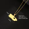 Pendant Necklaces European Jewelry 316L Stainless Steel Glossy Heart-shaped Hollow Necklace Gold Puerto Rico Map Women