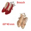 100 st/Lot Mix Design Brosches Crystal Red High-Heeled Wizard of Oz Shoes Rhinestone Brosch Pins For Women Lady Gift