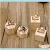 Packaging & Jewelrypair Of Wood Ring Display Stand Couple Holder Bracket Rack Jewelry Pouches Bags Drop Delivery 2021 Ljwpr