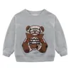 Felpe per bambini in cotone Felpe con cappuccio per ragazze dei ragazzi Moda allentata Orsetto stampato Streetwear Hiphop Pullover Top Felpa casual per bambini Abbigliamento per neonati