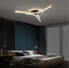 Moderne LED Lustre Dimmable Avec Télécommande Lumières Pour Salon Chambre Fer Lampe Or Café Couleur Luminaria Éclairage