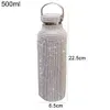 Sparkling Bottle Drinkware Costoso Strass Double Wall Cup Mug Diamond Water Bottle Portatile per esterni