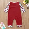 Newbrown Baby Одежда Rompers Весна осень младенца комбинезон рождественские мальчики девушки наряды с длинным рукавом рождественские дерево автомобиль печатает детская одежда