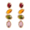 Överdriver dangle örhängen legering färgglada sten akryl kristall örhänge för kvinnor mode bohemian party smycken