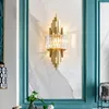 Ljus lyxig vägglampa med glänsande K9 kristall lampskärm för sängkläder Living Room Dining Aisle Decor sconces lampa