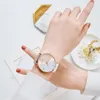 Relojes de pulsera Para Mujer, Relojes de lujo de oro rosa a la moda, reloj tipo cinturón de piel, Relojes de pulsera de cuarzo informales Para Mujer