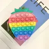 Fidget Toys Coins Purse Colorful Push Sensory Squishy Stress Reliever L'autisme a besoin d'anti-stress Rainbow Adult Toy petits sacs pour les enfants