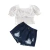 girls floral shorts t shirt set