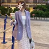 Violet petit costume veste manteau femme été coréen bureau dame manteaux mode jolie pochette vêtements d'extérieur 210514