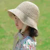 ファッションレースのベビー帽子夏のわら弓の赤ちゃんの女の子キャップビーチ子供パナマ帽子プリンセス赤ちゃんの帽子と子供のための帽子1pc 211023