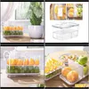 Burkar Hushållsorganisation Gardensaving Space Home Drain Storage Box med lock Kylskåp Organizer Frukt Vegetabilisk Transparent Rec Doll Sea