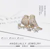 Christmas Fine for Women 14K Soild Gold Party Luxury Bohemia Brooch Jewelry Love Bird Cute/Romantic Brooches
