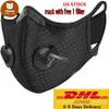 DHL Shipping Individual Pack Designer Ciclismo Máscara Face Máscara ativada Carbono com filtro PM2.5 Anti-poluição Esporte Proteção de Proteção de Proteção como