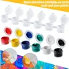 Coffrets cadeaux 50 bandes de pots de peinture vides Conteneurs de stockage transparents Mini pot de peinture 3 ml / 0,1 oz