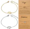 12 Constellations Charm Bracelets with Card Zodiac Horoscope Pattern Chain Bracelet Fashion Jewelry Gifts for Women Wholesale