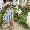 Vestido de niñas de verano bordado princesa niño muñeca collar flor niña es 210515