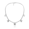 Européen Populaire Or Argent Plaqué Stérique Mignon Papillon Collier Ras Du Cou pour Femmes Charme Collier Court Bijoux De Mariage De Mariée Anniversaire Saint Valentin Cadeau