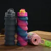 500ML Camouflage Water Bottle Silicone Fold Telescopic Tumbler Portable Hiking Camping Sports Drinks Cups
