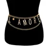 IngeSight.Z – harnais multicouche Sexy pour femmes, chaîne avec pendentif en forme de lettre rétro, bijoux de corps de fête