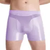 Underpants novidade homens oleoso boxers sexy underwear homem sem costura calcinha transparente BoxersHort U-Bulge Pantie Invisible Breve