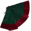 Sorrento 36"/42"/48" Gonna trapuntata con ricamo a rombi in velluto verde con bordo albero di Natale 211019