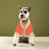 Trendiga Pet Stickade Tröjor Brev Skriv ut Tröja Hundkläder Jacka Schnauzer Teddy Bichon Valp Kläder