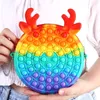 2021 DHL Ny söt väska Fidget Leksaker Reliver Stress Toy Rainbow Push Bubble Simple Dimmer Antistress Sensory Kids Game Ryggsäck