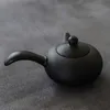 LUWU schwarzes Geschirr, Keramik-Kyusu-Teekannen, handgefertigte chinesische Teekanne, 165 ml, 210724