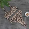 Sexy traje de baño en traje de baño de cintura alta brasileño biquini leopardo impresión bikini conjunto traje de baño de anillo verano 2 piezas mujeres 210630