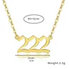 Pendant Necklaces Stainless Steel Angel Number Necklace 111 222 333 444 555 666 777 888 999 Digital Jewelry