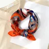 2021 Spring New Square Scarf 100 Natural Silk Hairband Foulard Female Bandana Design Print Small Neck Scarves Kerchief Tie9018387