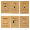 Hot Selling 12 Constellation Halsband Classic 18k Guld Zodiac Sign Round Pendant Bead Chain Halsband Smycken