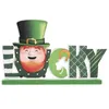 newst. Patricks يوم حزب الجدول تسجيل الديكور محظوظ شامروكس الأخضر شاحنة خشبية المنضدية مكتب المنزل الحلي RRF12757