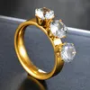 Bröllopsringar Fashion Gold Color Crystal Bride Ring Luxury Flower Shape SMEEXKE Women Lady Pave CZ Proposal Engagement Gift5567207