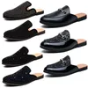 Designer Mens Slippers Rimestones Princetown Mandis en cuir authentique Mules Fashion Chaussures décontractées Chaussures à glissière noires