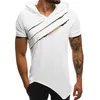 T-shirt encapuçado masculino de verão Casual Slim manga curta Hoodies homens plus tamanho 3xl sólido streetwear camiseta homme