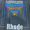 Män kvinnor vintage tungt tyg rude box perspektiv tee något lösa multicolor fin tvättad t-shirt ji1v