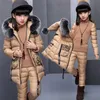 Set di abbigliamento per ragazza per la Russia Giacca invernale con cappuccio caldo gilet + Top pantaloni in cotone 3 pezzi Cappotto con cappuccio in pelliccia 211104