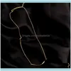 Halsketten Anhänger Schmuckfarbechte Edelstahl-Halskette Modischer Charme Gebogener einfacher Anhänger Schlüsselbeinkette Geben Sie Frauen Schmuck GIF