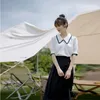 Kvinnors Blusar Elegant Casual Shirt Kvinnor Vit Chic Fransk Designer Chiffon Loose Korean Fashion Summer Clothes för 2022