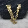 Fashion v Letter Rhinestone broches vrouwen catwalk badge broche pins bruiloft sieraden accessoires22649031836248