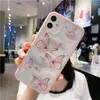 Butterfly Candy Color Glitter Telefonfodral för iPhone 11 Pro XR XS Max 7 8 Plus X Soft TPU Hard PC Back Cover Gift A71 A42 A52 A72 S30 Case