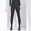 Warme broek voor vrouwen klassieke broek vrouwelijke plus size herfst winter vrouwen met hoge taille zwart 210428