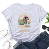 JCGO Summer Cotton Women T Shirt 5XL Plus Size Dinosaur Letters Print Short Sleeve Graphic Tee Tops Casual O-Neck Female TShirt 210623