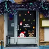 창 스티커 6 스타일 메리 크리스마스 산타 엘크 스티커 가정 장식 년 방수 유리 PVC 필름