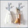 Robe Hooks Bathroom Hardware Bath Home & Garden Cactus Shaped Self Adhesive Clothing Display Racks Key Holder Wall Hook Coat Hanger Cap Room