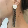 European and American love letter long Dangle & Chandelier triangle tassel simple face thin earrings female high quality fast delivery