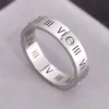 18K vergulde holle Romeinse cijfers roestvrijstalen ring romantische liefhebbers sieraden7493996